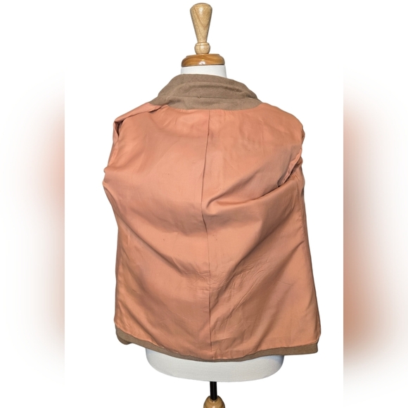 Vintage Camel Brown Faux Suede Blazer Jacket Size 10 80s/90s Retro Style - Picture 4 of 8